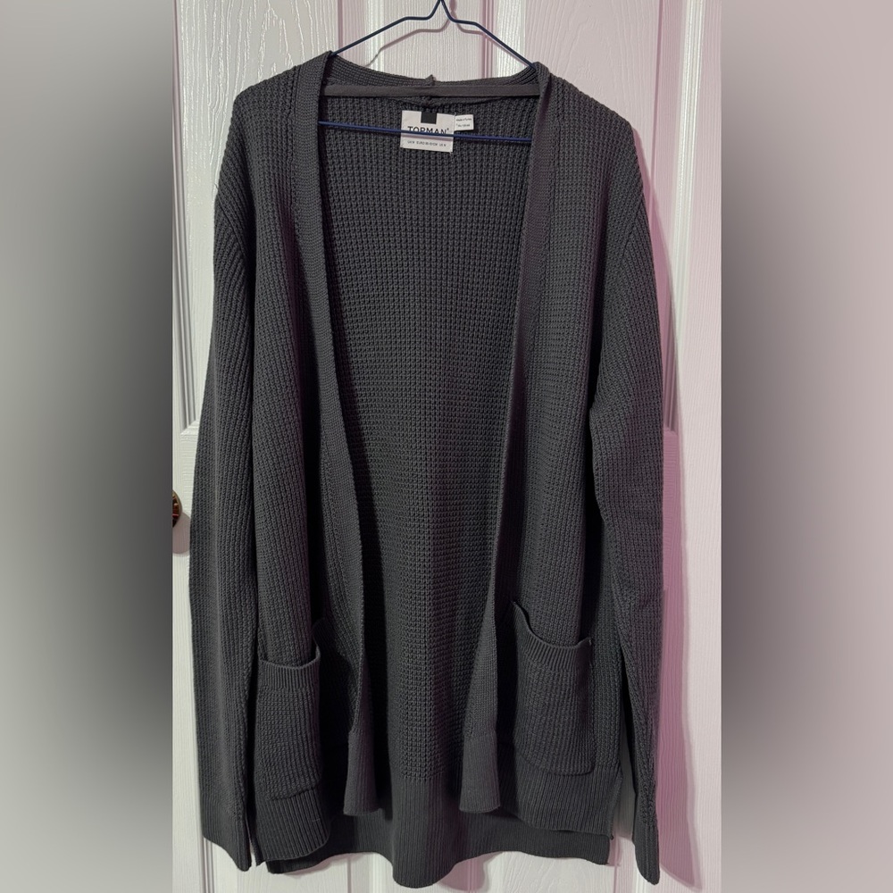 Topman Charcoal Textured Sweater